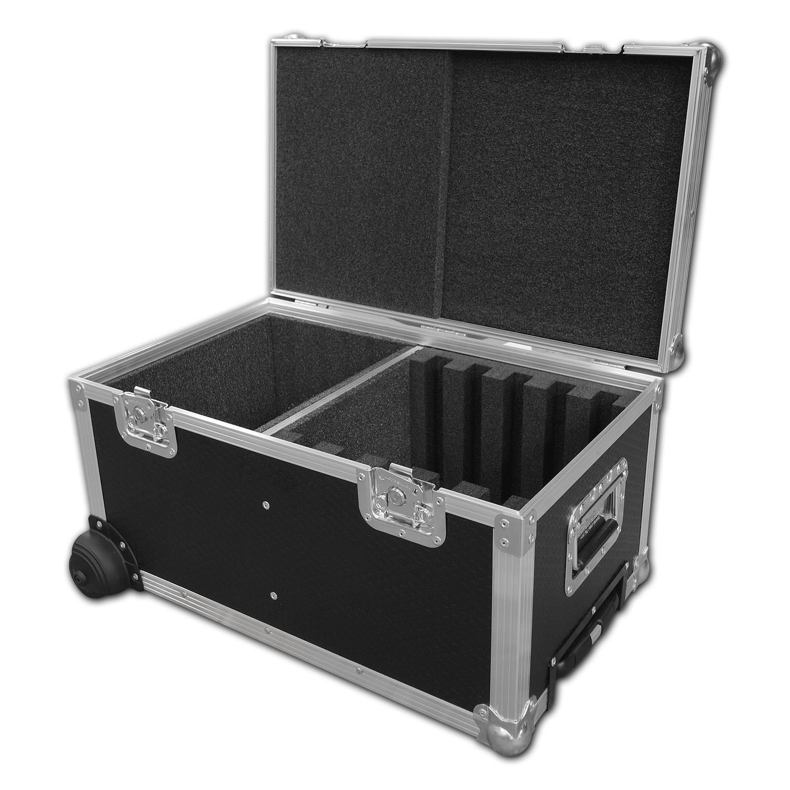 5 Way Laptop Flight Case With End Castors + Retractable Handle