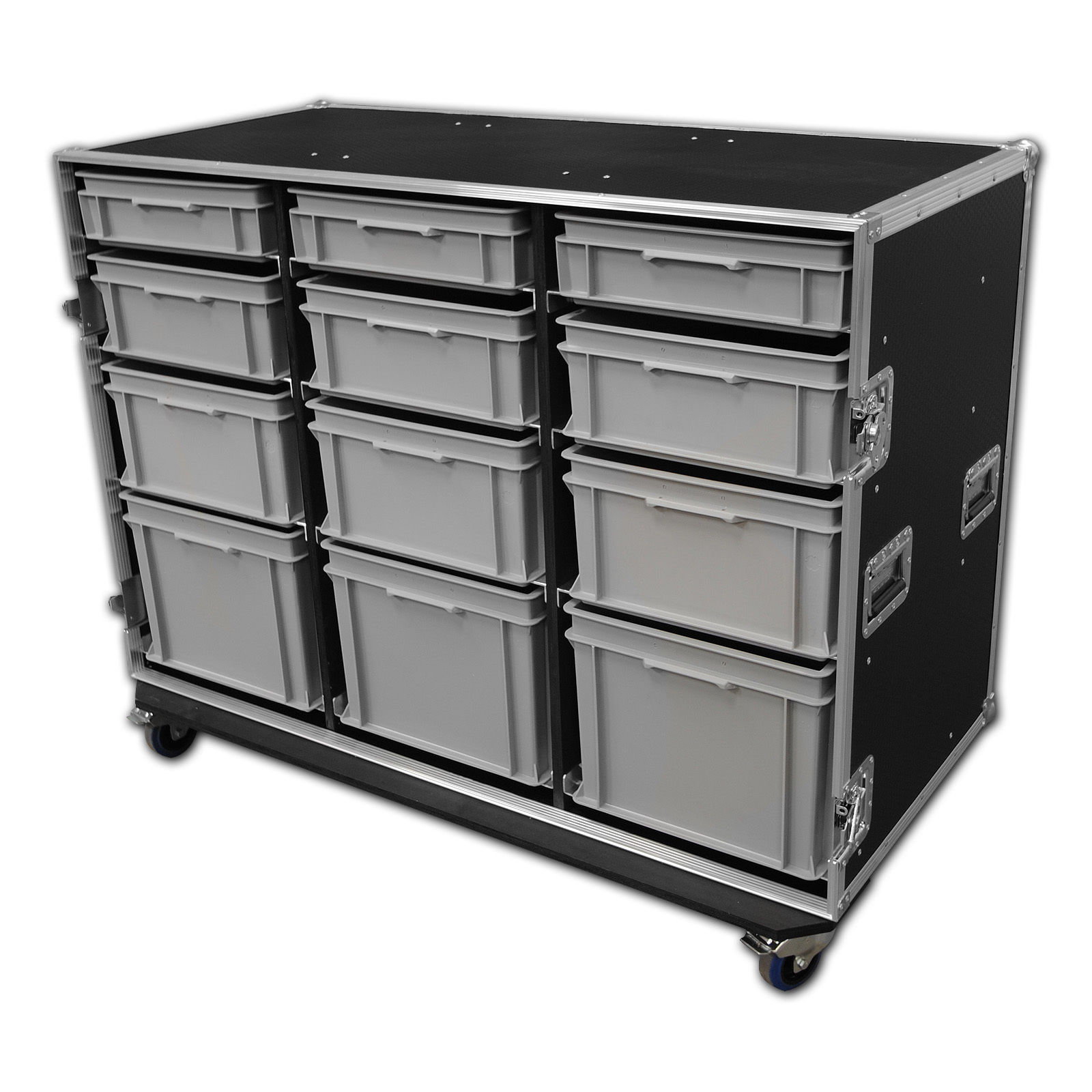 Custom Large Production Flight Case With 12 Trays